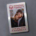 Personalised 1st Valentines Day Gift Metal Photo Wallet Card
