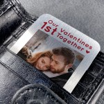 Personalised 1st Valentines Day Gift Metal Photo Wallet Card