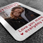 Personalised 1st Valentines Day Gift Metal Photo Wallet Card