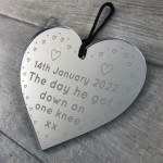 Personalised Day He Got Down On One Knee Engagement Gift Heart