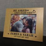 Engagement Gift For Couple Personalised Wooden Photo Frame