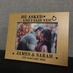 Engagement Gift For Couple Personalised Wooden Photo Frame