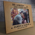 Engagement Gift For Couple Personalised Wooden Photo Frame