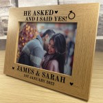 Engagement Gift For Couple Personalised Wooden Photo Frame