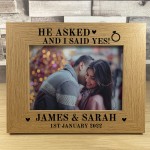 Engagement Gift For Couple Personalised Wooden Photo Frame