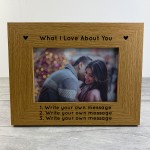 What I Love About You Valentines Anniversary Gift Personalised