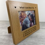 What I Love About You Valentines Anniversary Gift Personalised