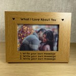 What I Love About You Valentines Anniversary Gift Personalised