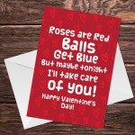 Funny Rude Valentines Card For Girlfriend Wife Joke Humour Card 