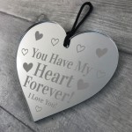 Valentines Gifts For Him Her Engraved Heart LOVE Gift