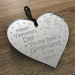 Valentines Gifts For Girlfriend Hanging Engraved Heart LOVE Gift