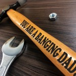 Funny Birthday Fathers Day Gift For Dad Wood Engraved Hammer