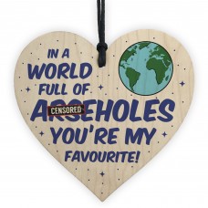 Funny Rude Valentines Anniversary Wood Heart Gift For Boyfriend