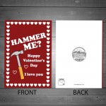 Funny HAMMER ME Valentines Card For Him Her Boyfriend Girlfriend
