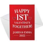 1st Valentines Together Card Personalised Perfect Card For Him