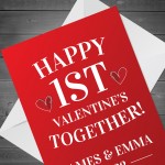 1st Valentines Together Card Personalised Perfect Card For Him