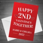 2nd Valentines Together Card Personalised Perfect Card For Him