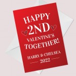2nd Valentines Together Card Personalised Perfect Card For Him