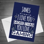 Funny Valentines Cards For Him GAMING Card Perfect For Boyfriend