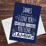 Funny Valentines Cards For Him GAMING Card Perfect For Boyfriend