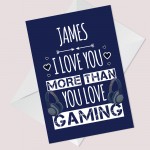 Funny Valentines Cards For Him GAMING Card Perfect For Boyfriend