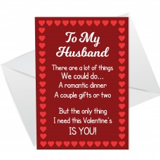 Valentines Card For Husband Poem Perfect Card For Him LOVE Funny
