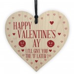 Funny Gift For Girlfriend Wife Wood Heart Valentines Joke Gift