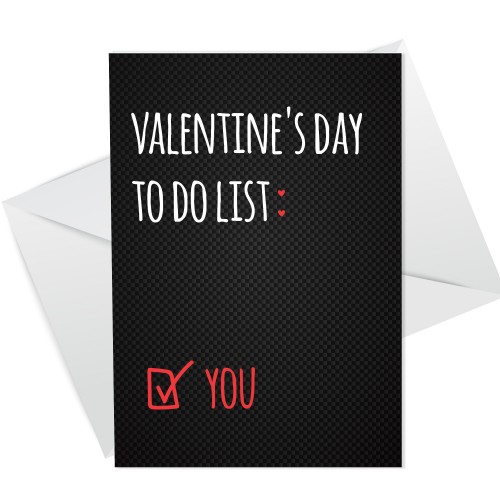 Funny Valentines Day Card For Him Her TO DO LIST Joke Husband