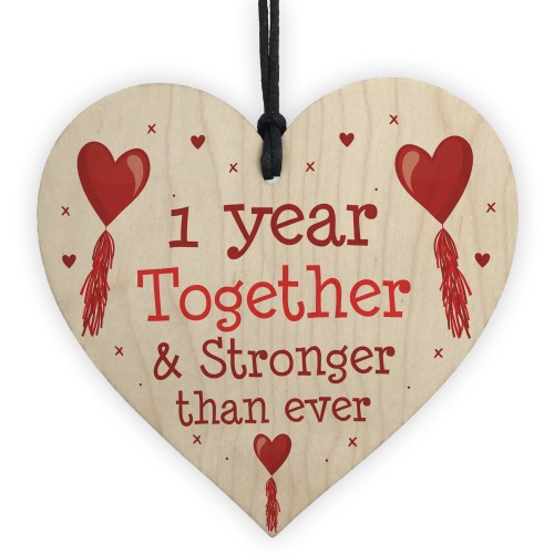 1st Anniversary Gift Wood Heart Perfect Gift For Husband Wife