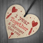 1st Anniversary Gift Wood Heart Perfect Gift For Husband Wife