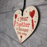 1st Anniversary Gift Wood Heart Perfect Gift For Husband Wife