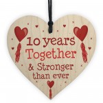 10th Anniversary Gift Wood Heart Perfect Gift For Husband Wife
