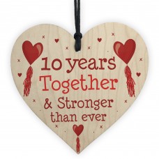 10th Anniversary Gift Wood Heart Perfect Gift For Husband Wife