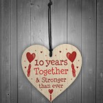 10th Anniversary Gift Wood Heart Perfect Gift For Husband Wife