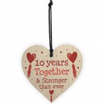 10th Anniversary Gift Wood Heart Perfect Gift For Husband Wife