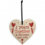2nd Anniversary Gift Wood Heart Perfect Gift For Husband Wife