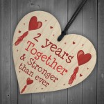 2nd Anniversary Gift Wood Heart Perfect Gift For Husband Wife