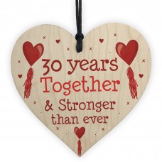 30th Anniversary Gift Wood Heart Perfect Gift For Husband Wife
