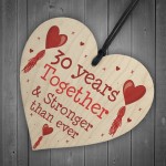 30th Anniversary Gift Wood Heart Perfect Gift For Husband Wife