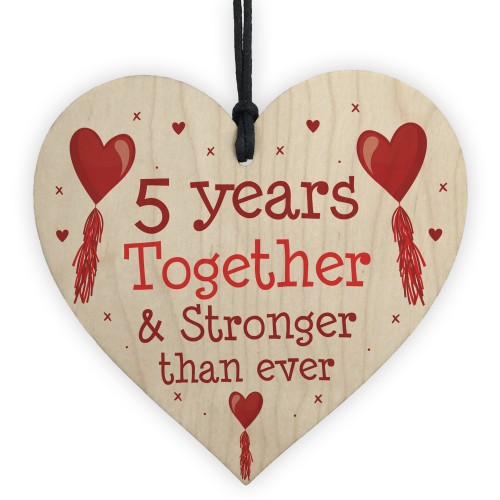 5th Anniversary Gift Wood Heart Perfect Gift For Husband Wife