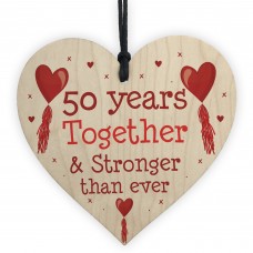50th Anniversary Gift Wood Heart Perfect Gift For Husband Wife