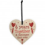 6th Anniversary Gift Wood Heart Perfect Gift For Husband Wife