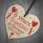 6th Anniversary Gift Wood Heart Perfect Gift For Husband Wife