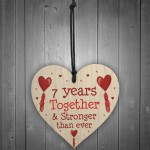 7th Anniversary Gift Wood Heart Perfect Gift For Husband Wife