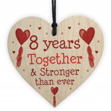 8th Anniversary Gift Wood Heart Perfect Gift For Husband Wife