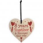 8th Anniversary Gift Wood Heart Perfect Gift For Husband Wife