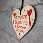 8th Anniversary Gift Wood Heart Perfect Gift For Husband Wife