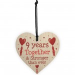 9th Anniversary Gift Wood Heart Perfect Gift For Husband Wife
