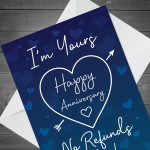 Funny Joke Anniversary Card For Him Her NO REFUNDS Sorry Humour