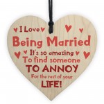 Funny Anniversary Gift Joke Gift For Husband Wife Wood Heart